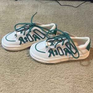 White and Green Sneakers